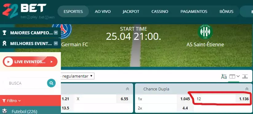 double chance 22bet