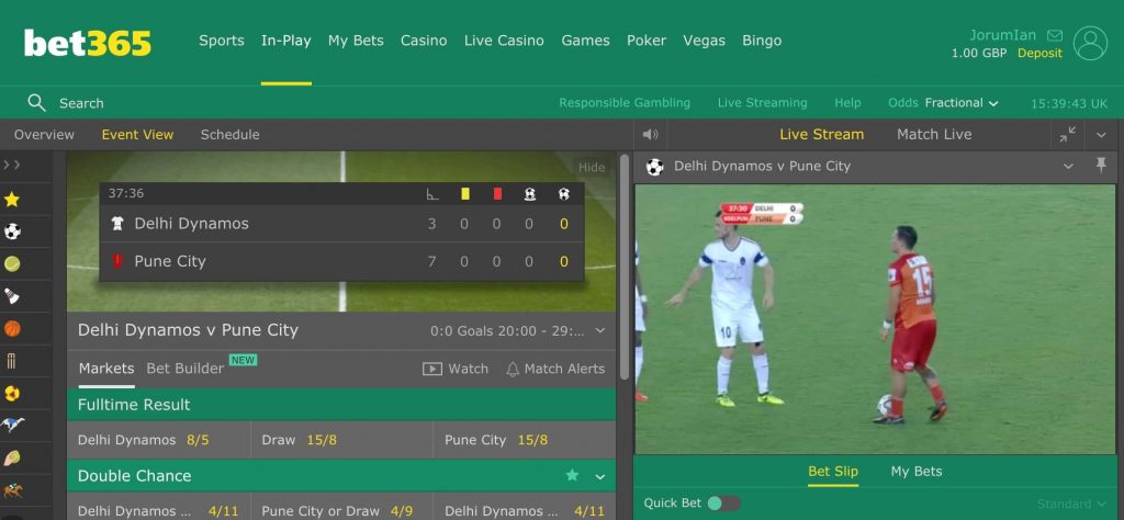 bet365 live football