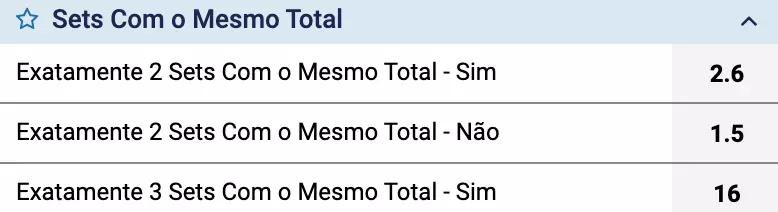 sets with the same total volley