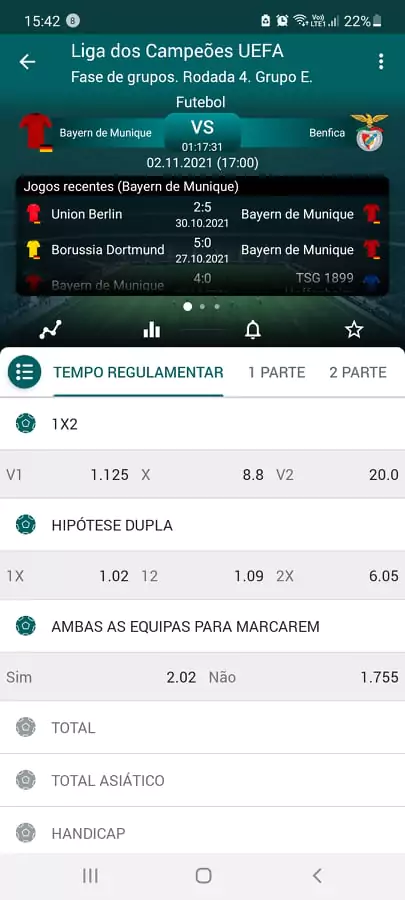 22bet app market