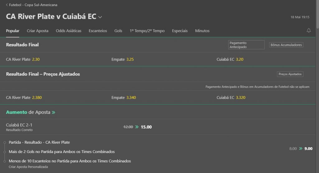 Copa Sudamericana bet365 odds